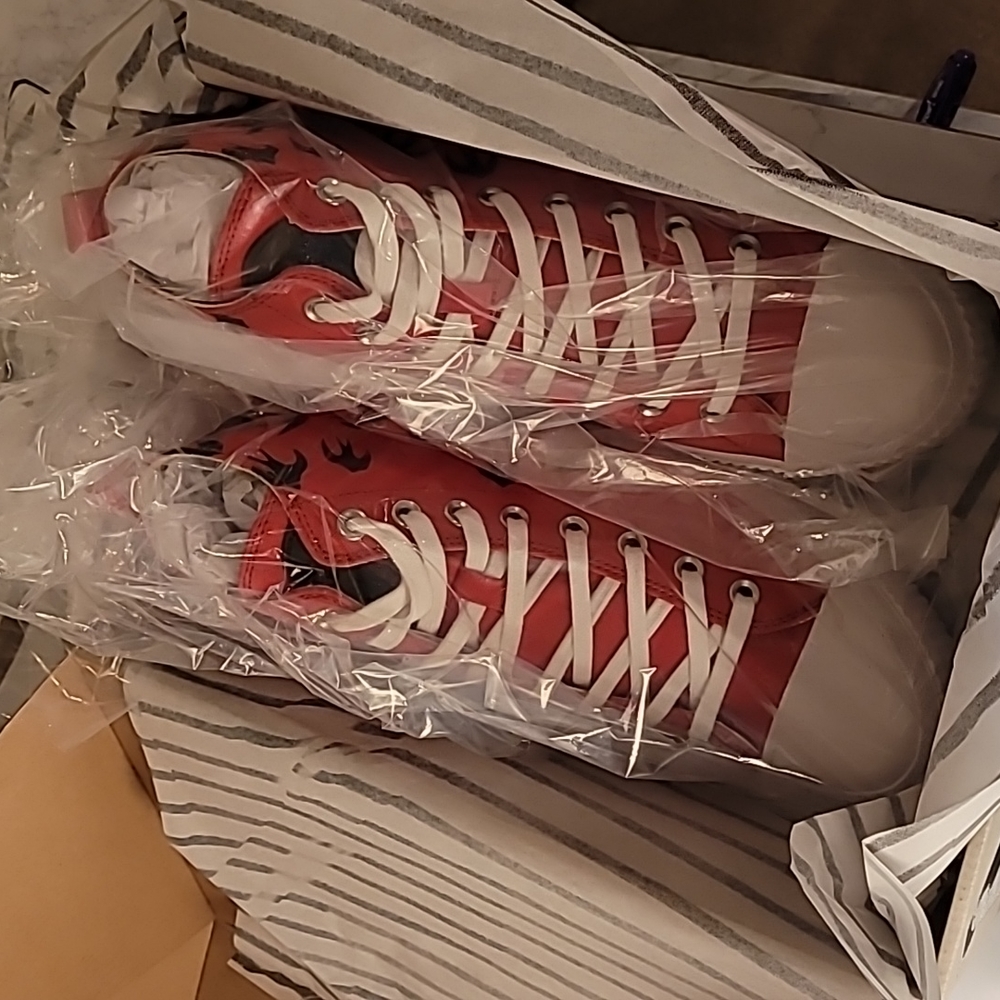 🔥🔥MCQ BY ALEXANDER MCQUEEN SWALLOW SWARM HIGHTOP SNEAKERS MEN'S SZ 8 RE - Picture 6 of 11